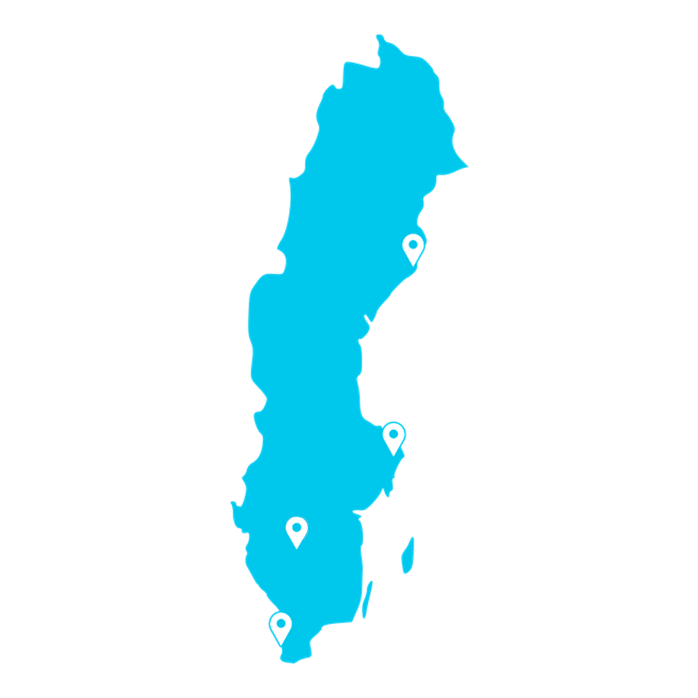 Blå karta över Sverige